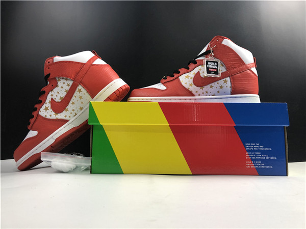 NIKE DUNK HIGH PRO SB SUPREME RED STARS