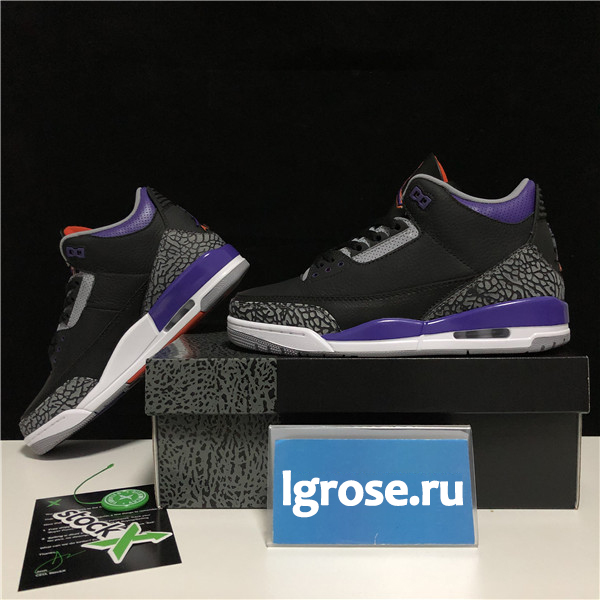 AIR JORDAN 3 RETRO BLACK COURT PURPLE