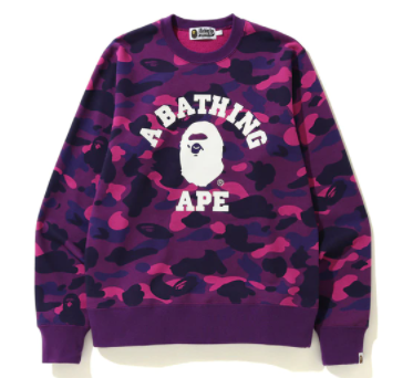 BAPE Color Camo College Crewneck Purple