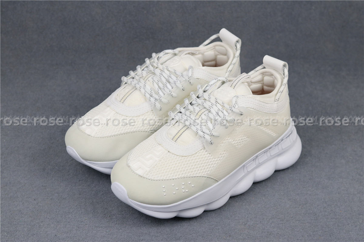 Versace Chain Reaction White Mesh Rubber Suede