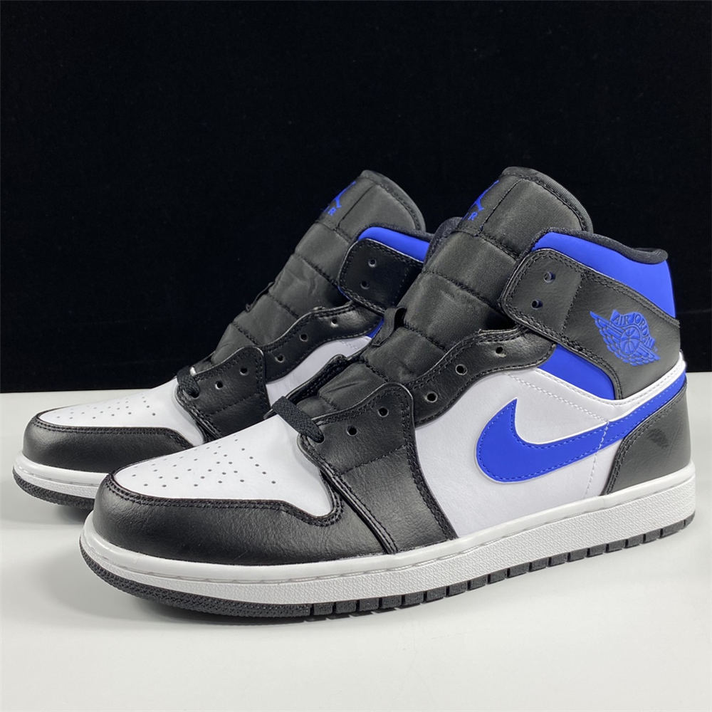 Jordan 1 Mid White Black Royal