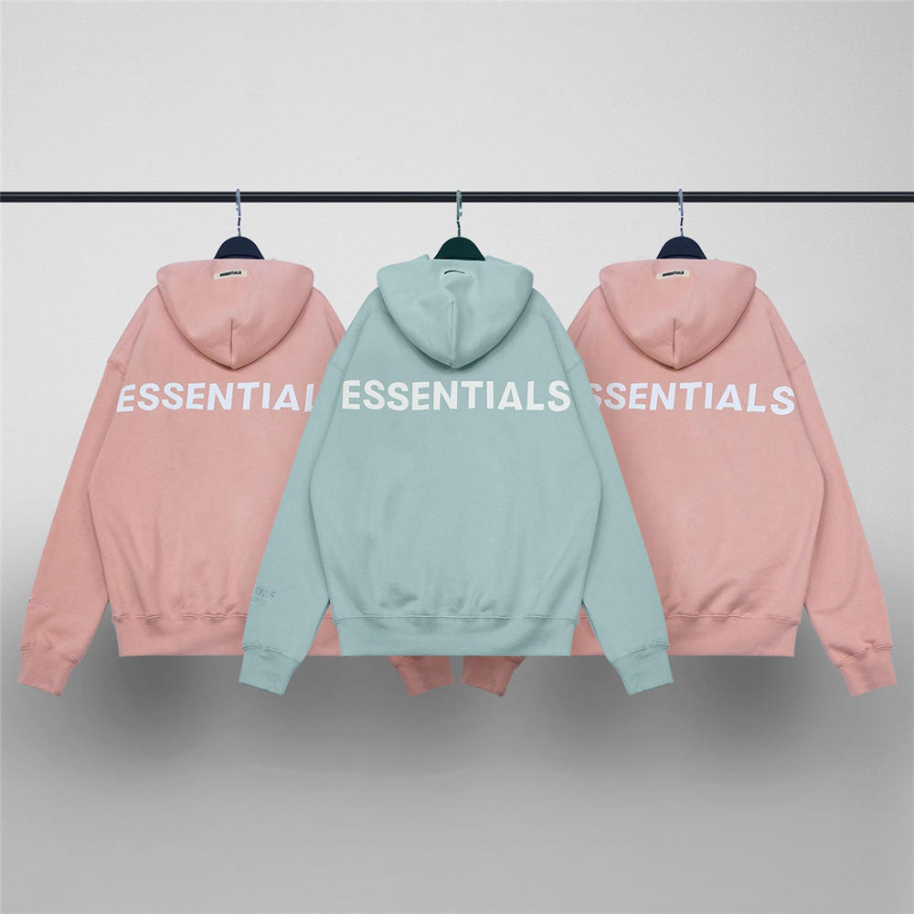 FOG essentials offset print long sleeve hoodie red/blue