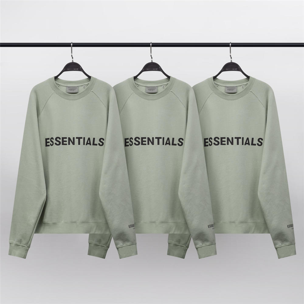 FOG essentials offset print long sleeve crewneck matcha green