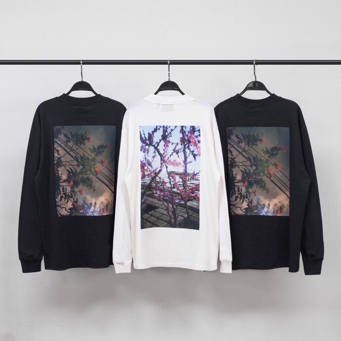 FOG flowers print long sleeve t-shirt black/white