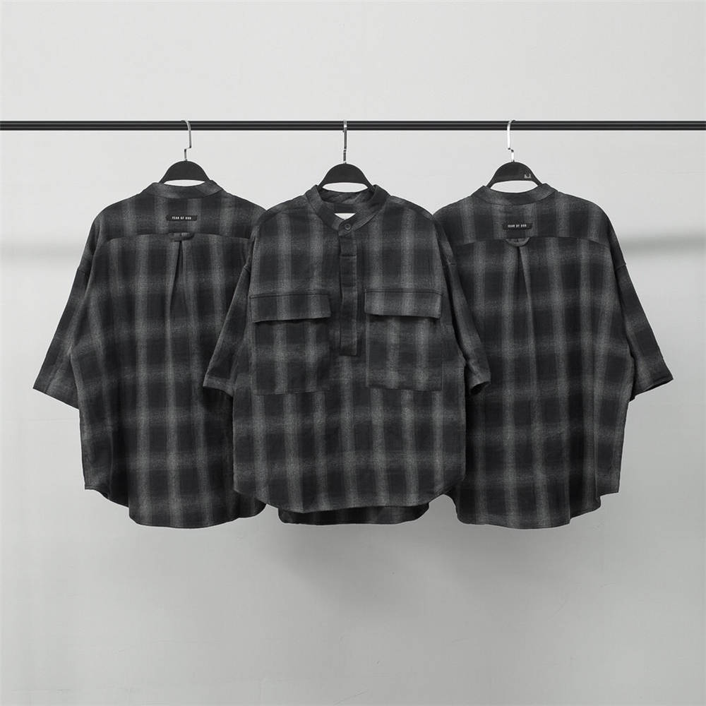 FOG The main line of the 6th season plaid shirt T-shirt black