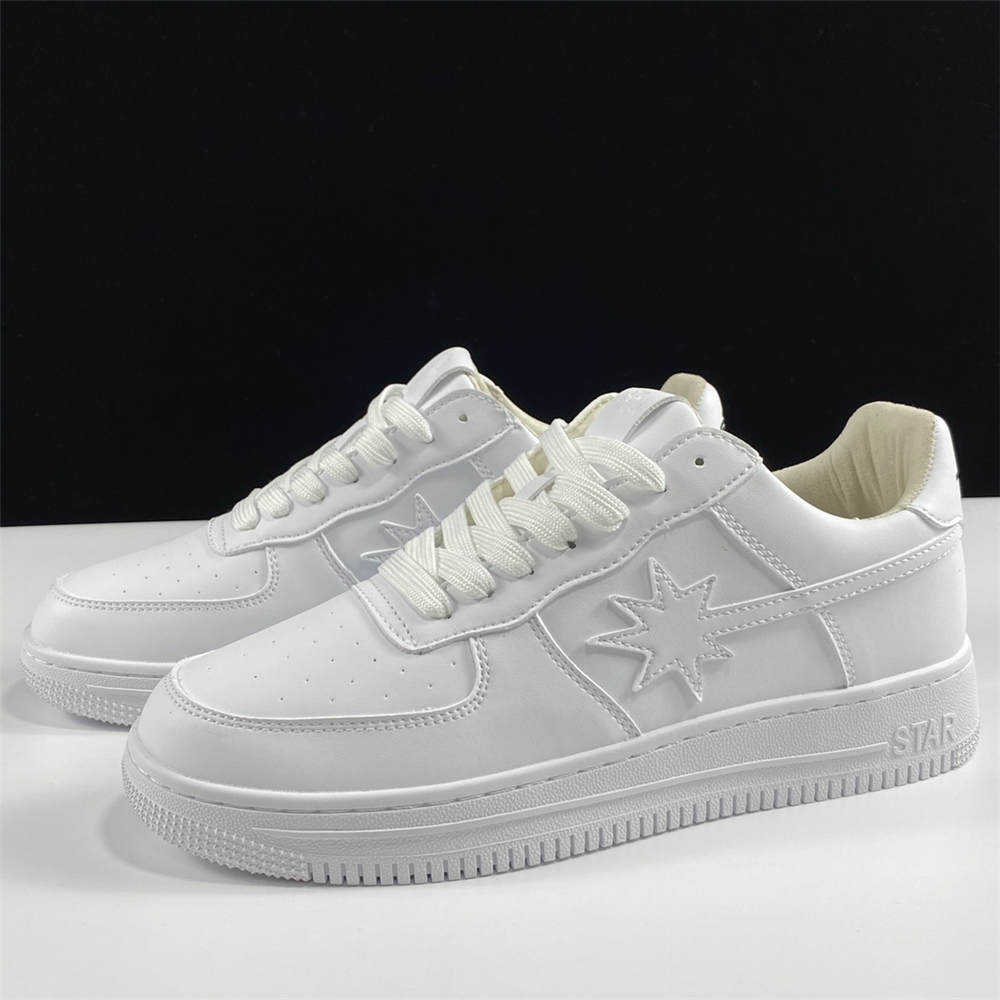 STARWALK Triple White Leather Lace Up Sneakers