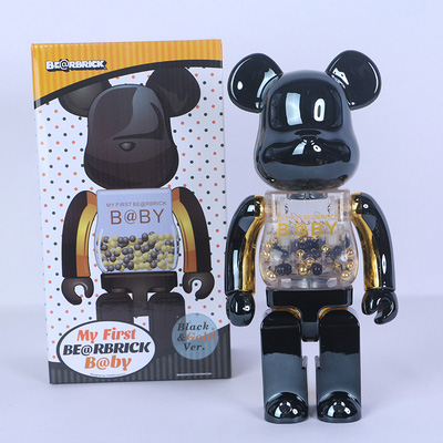 Bearbrick My First Baby Black/Gold 400% 28cm