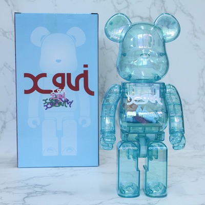 Bearbrick X-girl 2021 Blue 400% 28cm