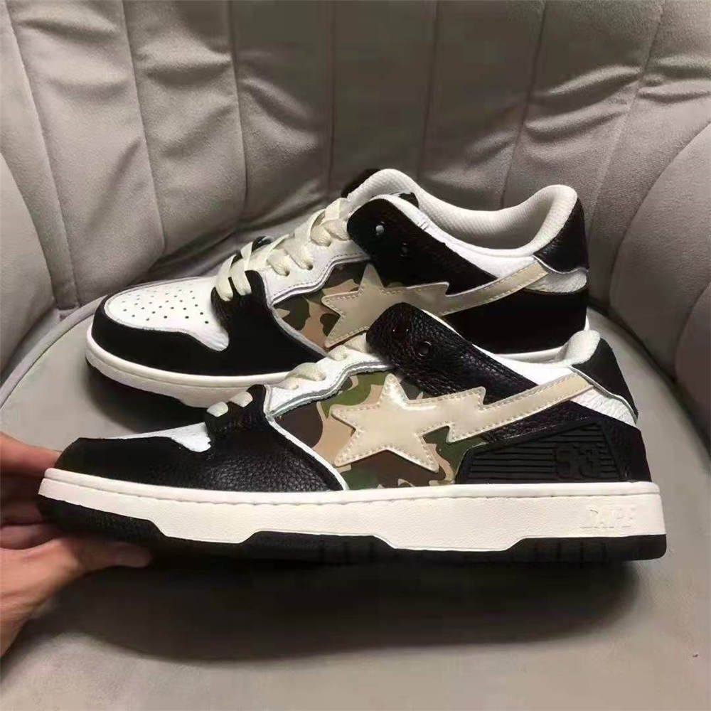 A Bathing Ape Bape Sta Low Black white