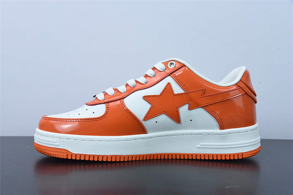 A Bathing Ape Bape Sta Low white orange