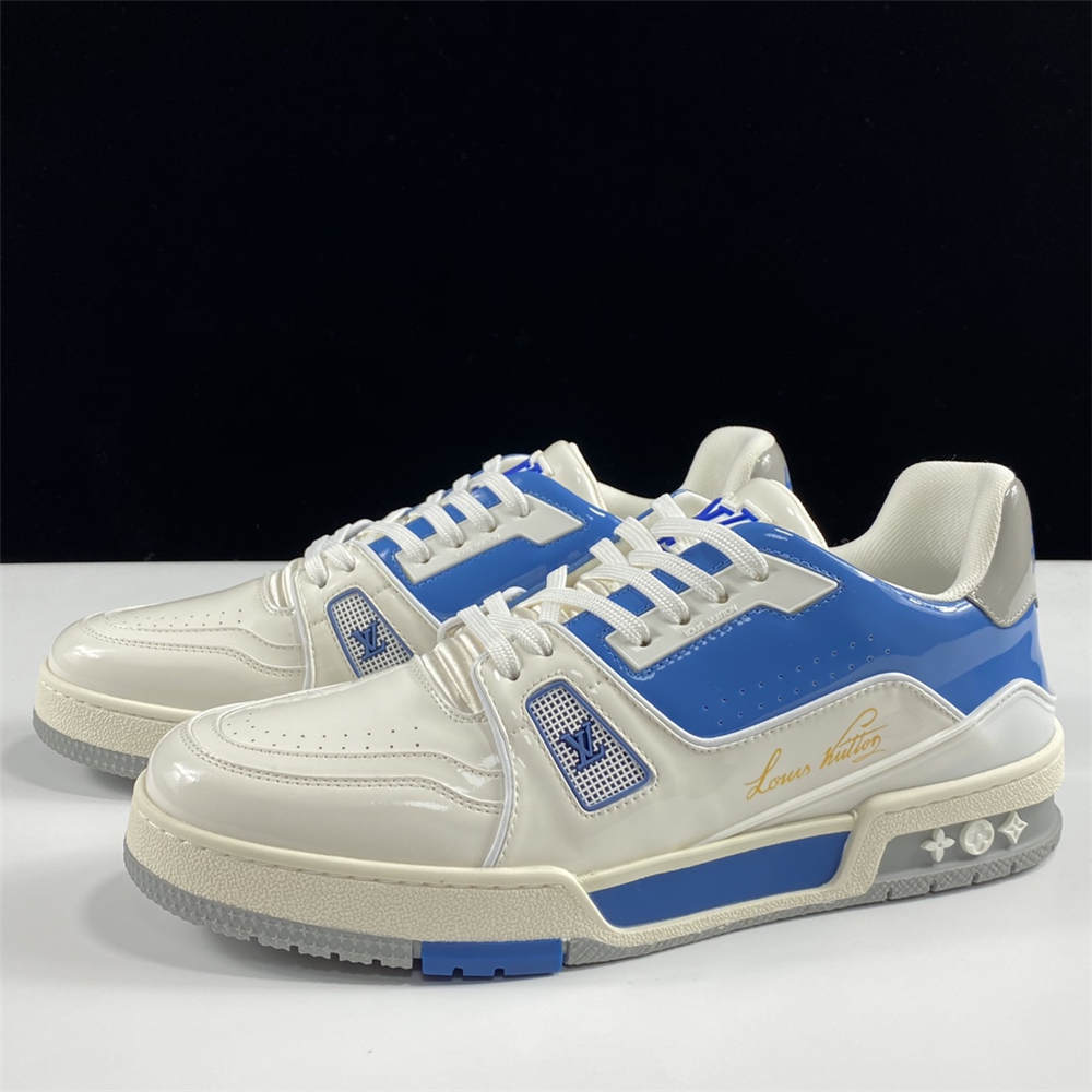 LV Trainer Sneaker white blue