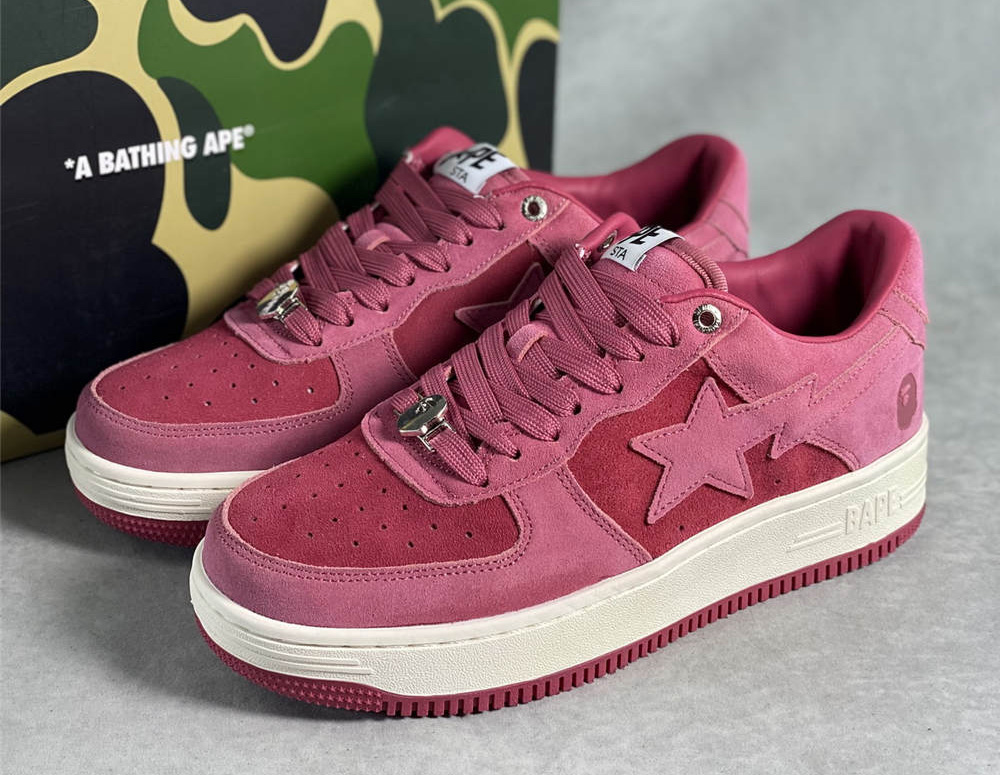 A Bathing Ape Bape Sta Pink Suede