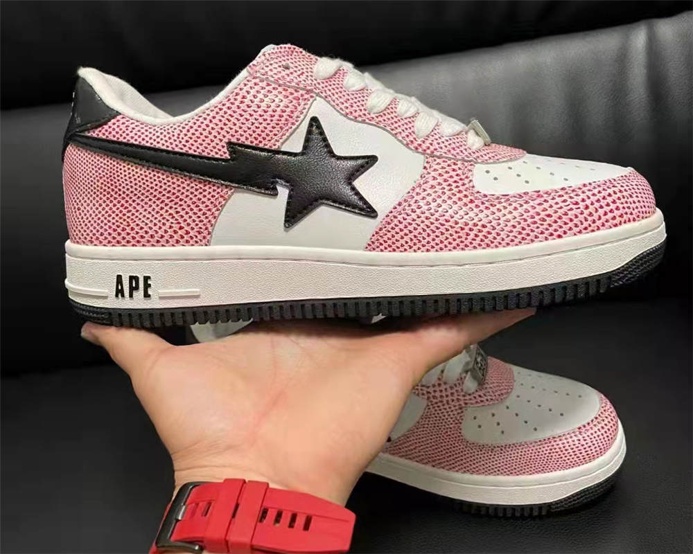 A Bathing Ape Bape Sta Low Pink Snakeskin