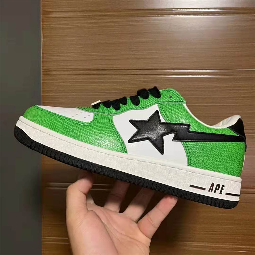 A Bathing Ape Bape Sta Low green cheetah