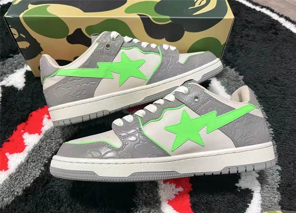 A Bathing Ape Bape SK8 Sta Grey Green