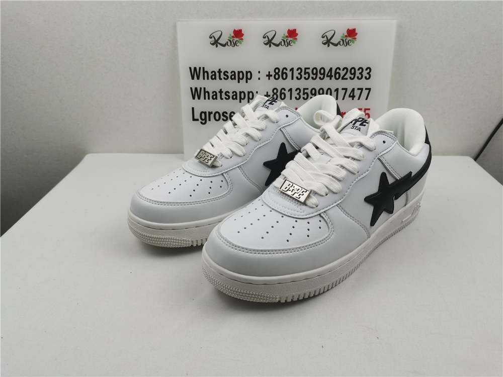 A Bathing Ape Bape Sta Low All White black star