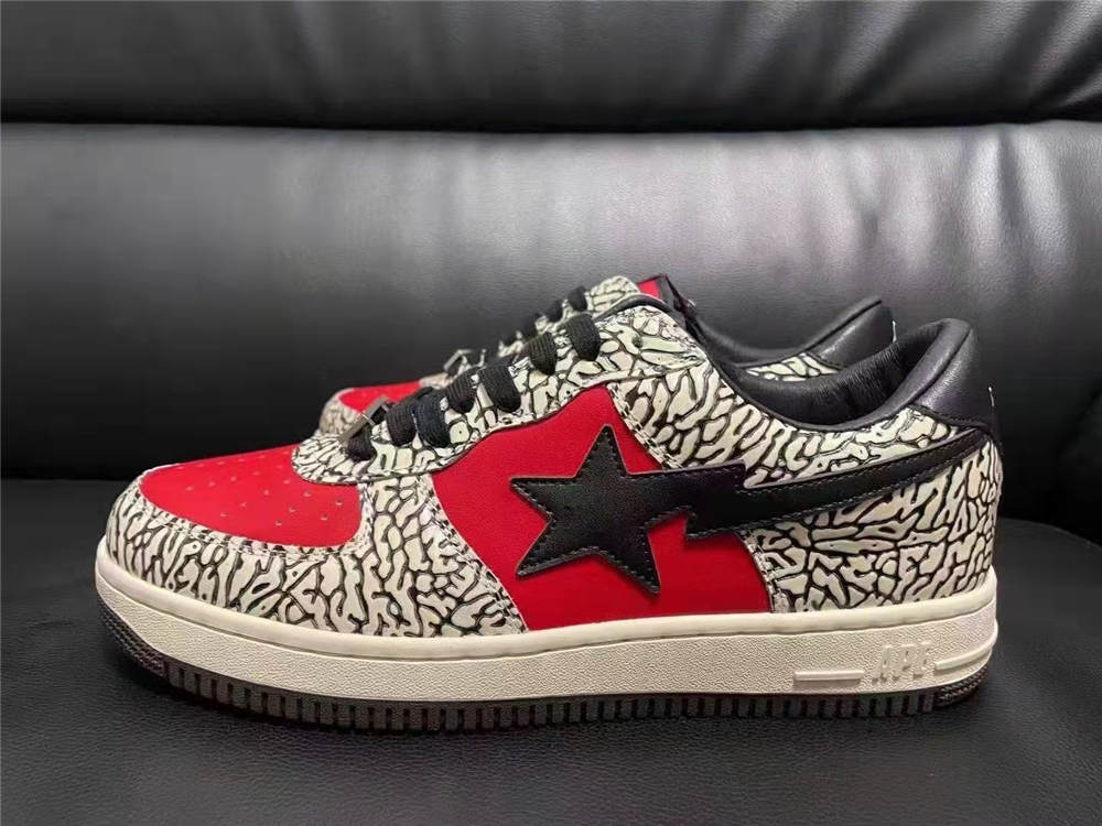 A Bathing Ape Bape Sta Low red cheetah