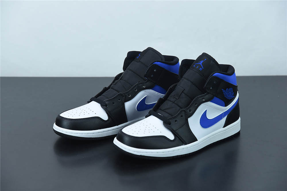 Jordan 1 Mid White Black Racer Blue