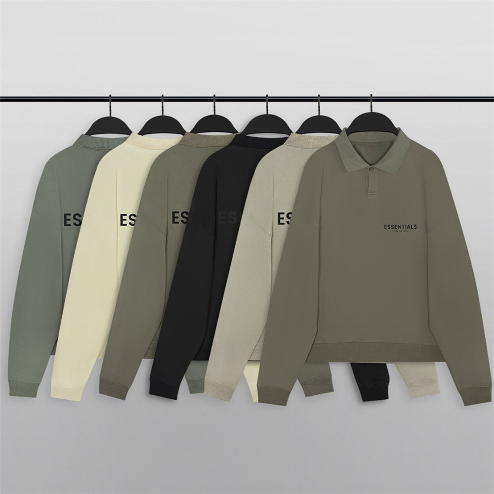 FOG ESSENTIALS POLO long-sleeve Crewneck dark green/cream /dark grey/black/grey