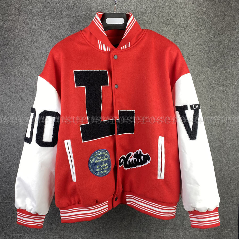 LV BASEBALL COAT RED