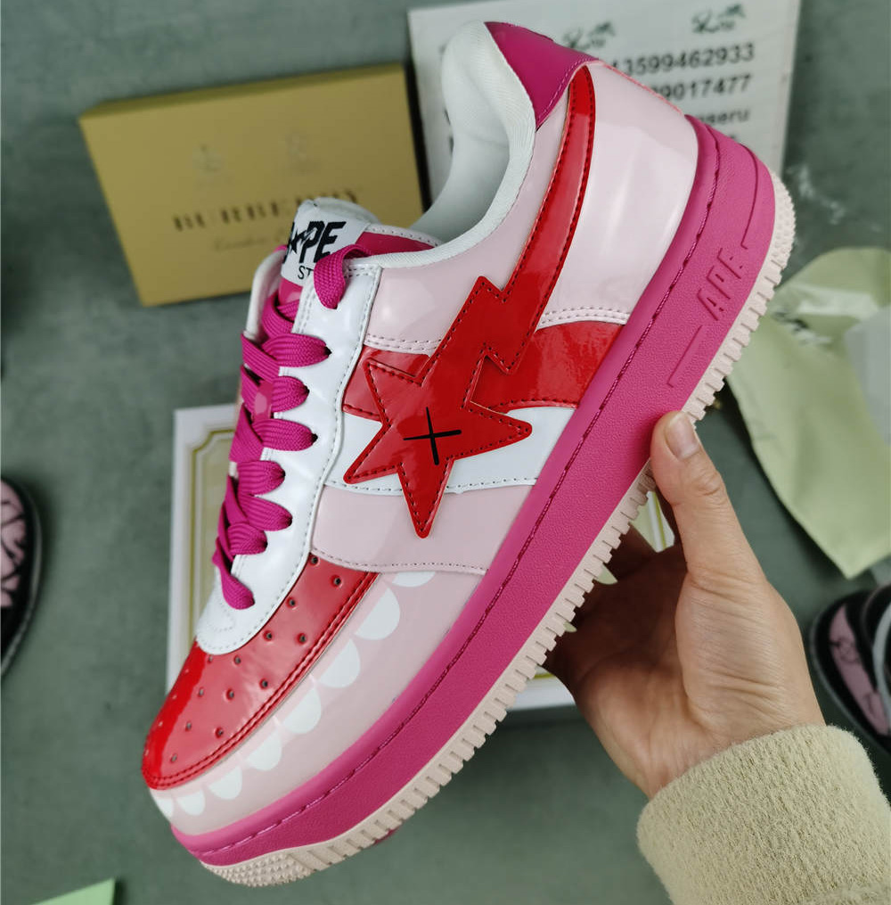 BapeSta x Kaws Low shark head Pink