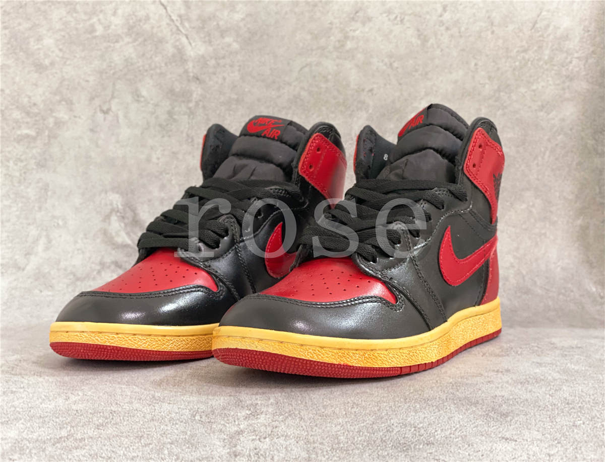 Jordan 1 Retro High 85 Varsity Red made old