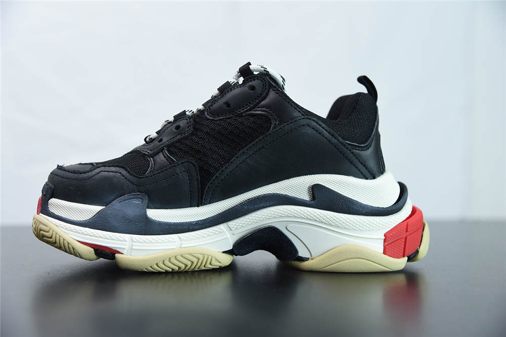 BALANCIAGA TRIPLE S BLACK WHITE RED