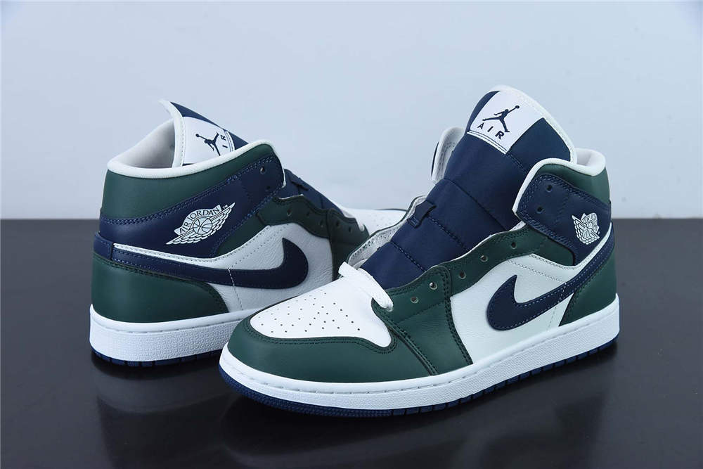 Jordan 1 Mid Mixes Navy and Green