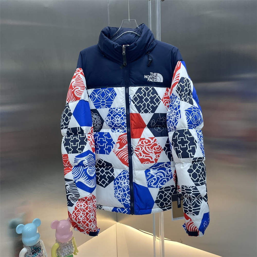 TNF 1996 Retro Nuptse IC Geo Print Jacket Blue