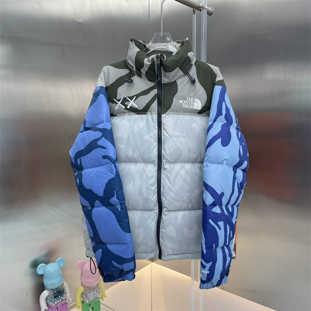 KAWS x TNF Retro 1996 Nuptse Jacket Moonlight Ivory Nuptse Print