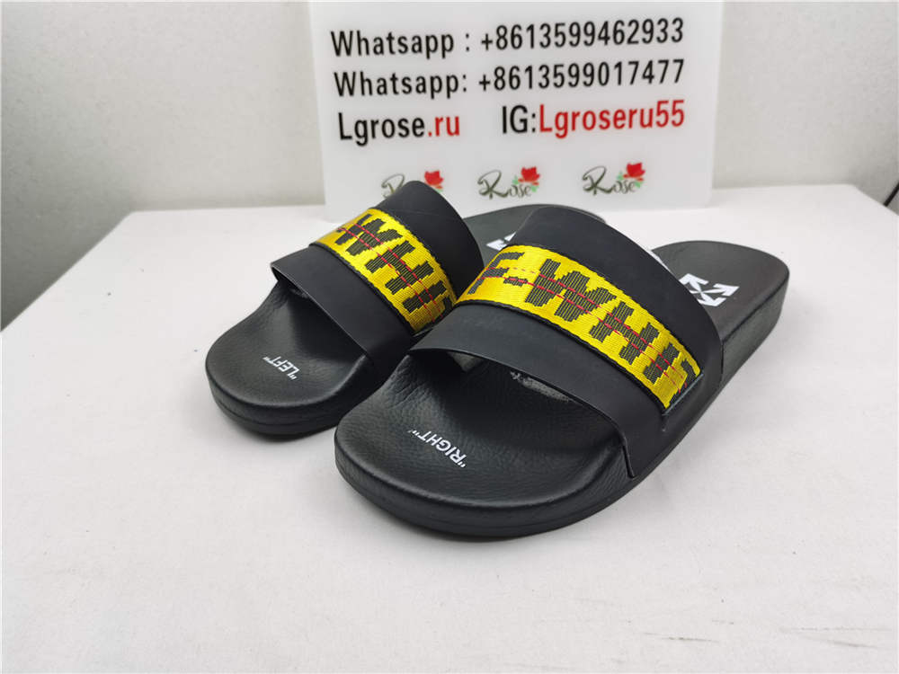 Off-White Industrial Belt Slides Black Yellow