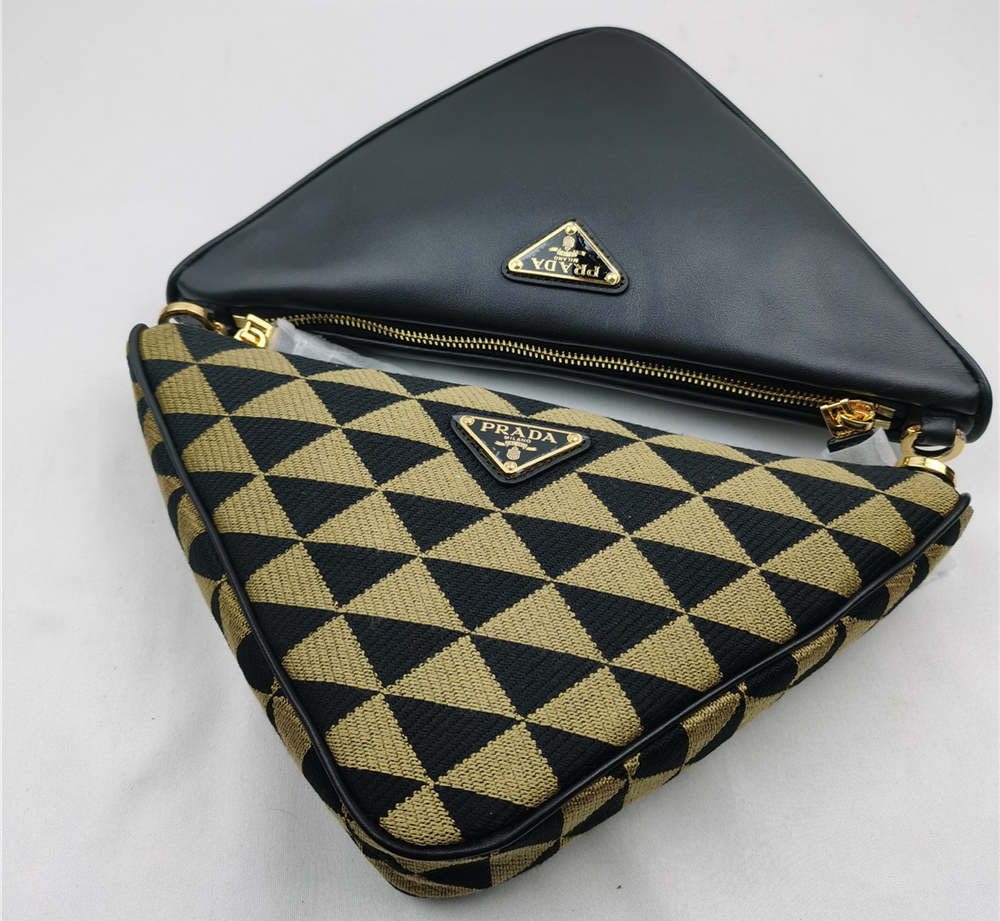 Prada Symbole Leather And Fabric Mini Bag