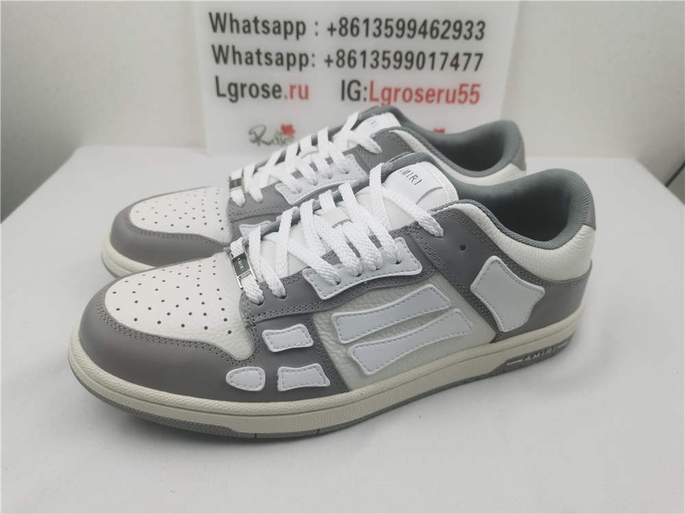 Amiri Grey White Skel Top Low Trainers