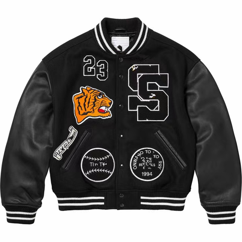 Supreme Tiger Varsity Jacket Black Orange Brown