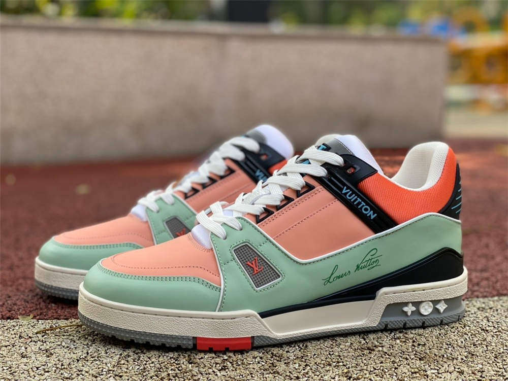 LV Trainers Orange Sage