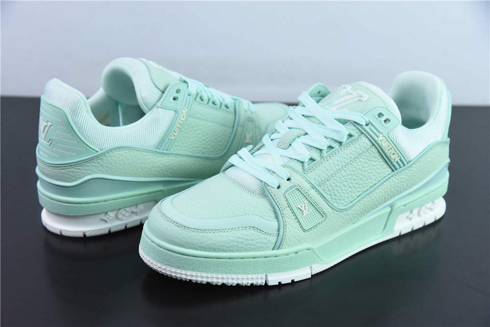 LV Trainer Mint Green White