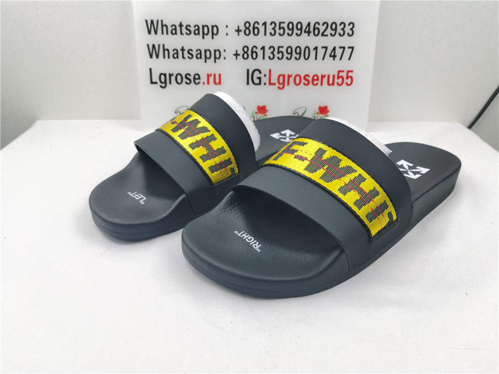 Off-White Black/Yellow Nylon Industrial Belt Slides