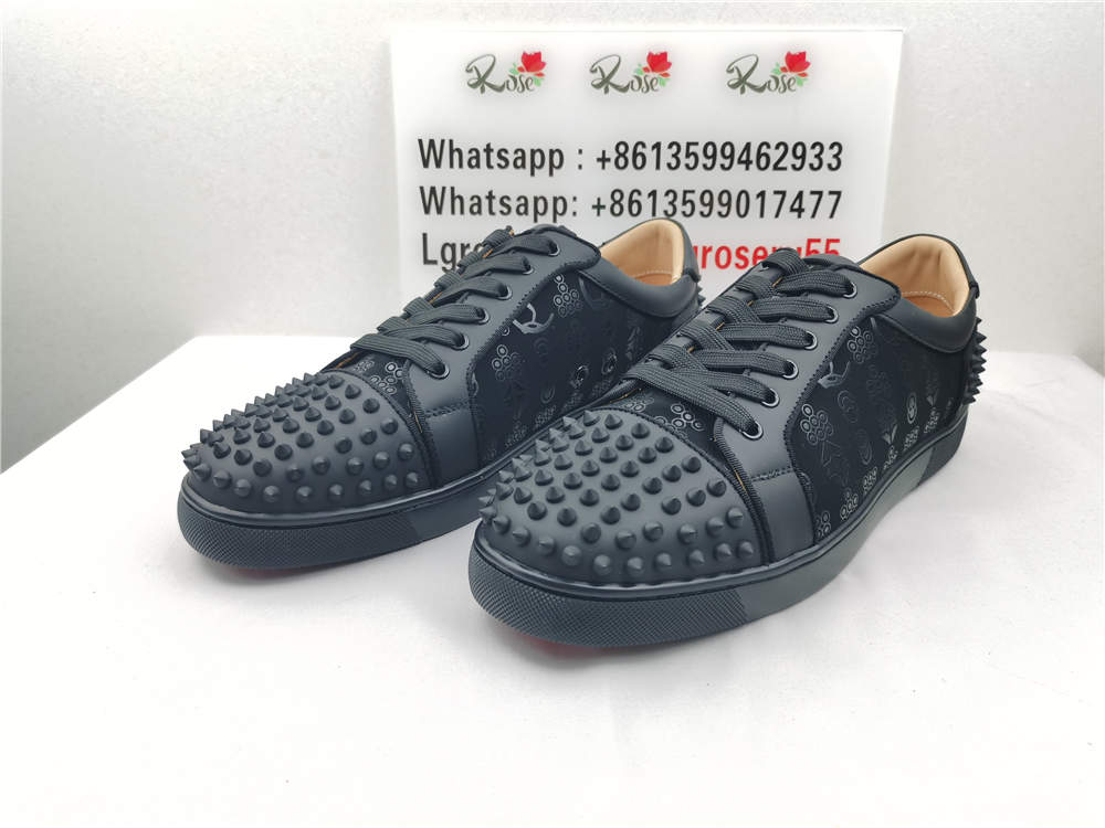 Christian Louboutin Spike Flat Low Top Sneaker Black