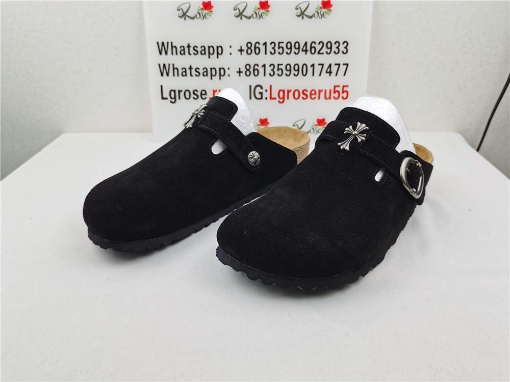 Chrome hearts Birkenstock Boston Suede Black