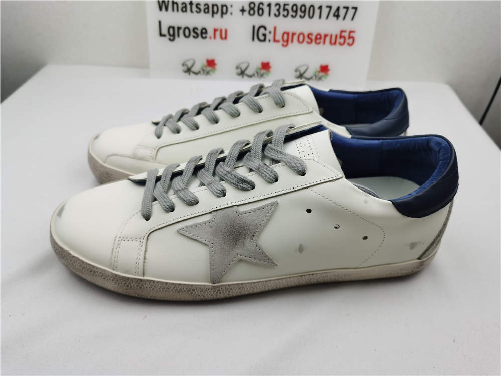 Golden Goose Leather Low Top White/Blue